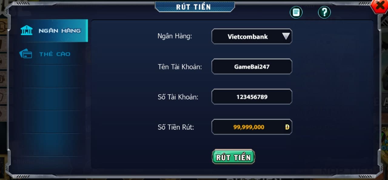 Rút tiền B52 CLub