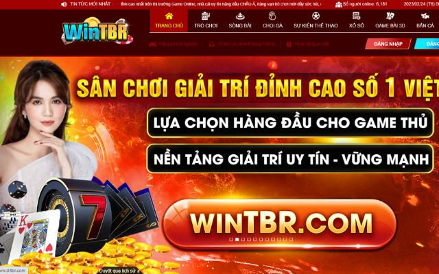 Giao diện đẹp mắt được nhà cái WinTBR